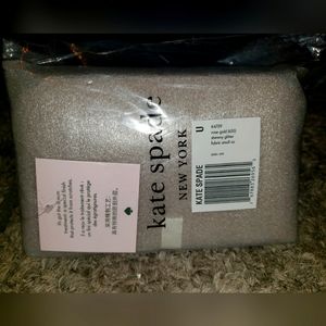 Kate spade, rose gold shimy glitter fabric small bag
